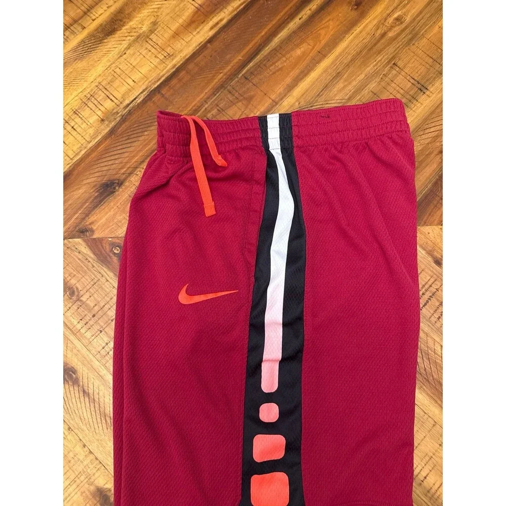 Nike Dri-FIT Elite Basketball Shorts Boys Youth XL Maroon Red Stripe